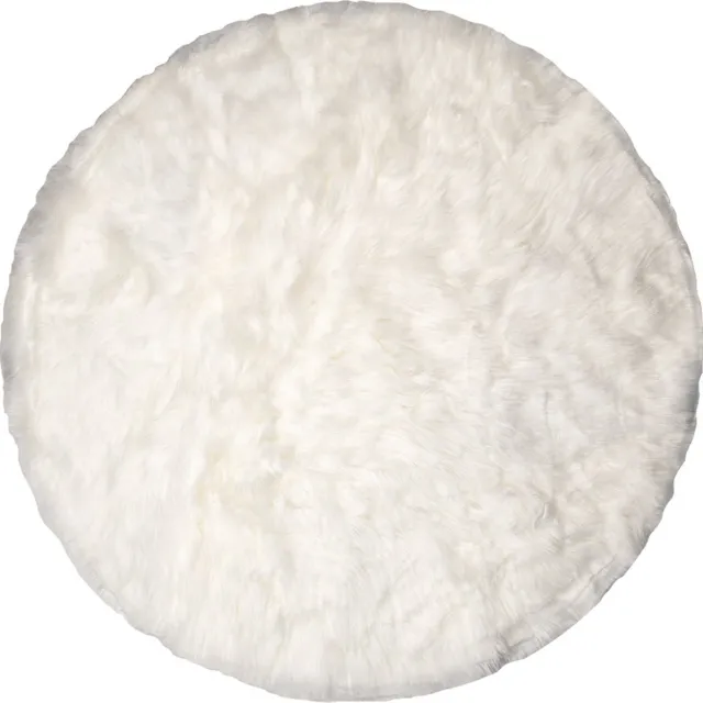 Clayre & Eef Vloerkleed Ø 100 cm Wit Polyester