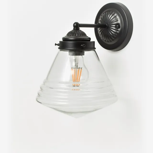 Coloured by Art Wandlamp Luxe School Small Helder Moonlight - Art Deco Trade Zwart