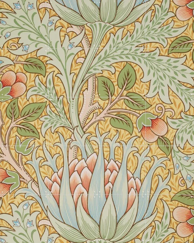 IXXI Artichoke, William Morris & Victoria and Albert Museum - 80 x 100 cm - Grote wanddecoratie en posters - Kleurrijk, Art Nouveau, Vintage, Art Groen