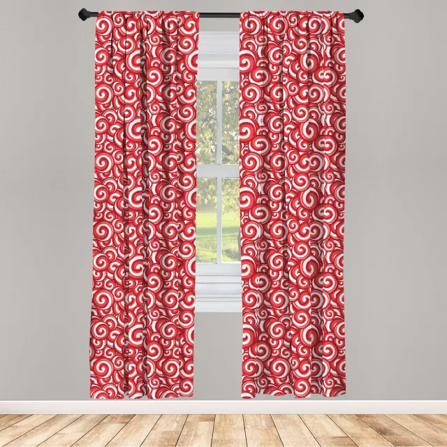 ABAKUHAUS Snoepjes Voorhangen – 2x75x245 cm – Voorhangset – Microvezel – Halve verduistering Wit