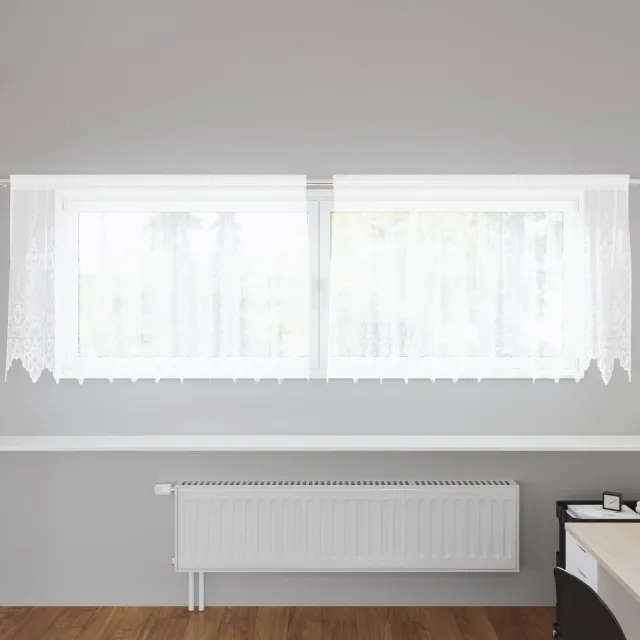 vidaXL Kantgordijn Wit 120 x 300 cm Polyester