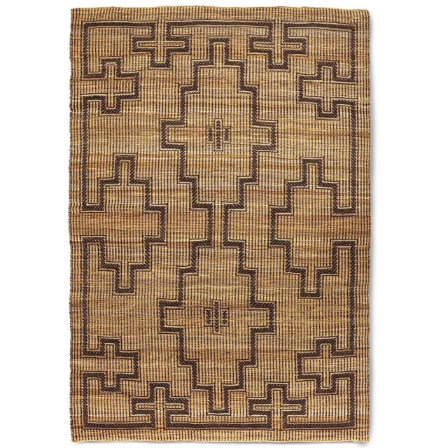 HKLIVING Tuareg jute vloerkleed bruin bruin/donkerbruin