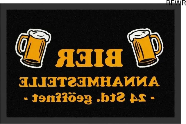 RFWR Komische deurmat met Duitse tekst 'Bier Annahmestelle' voor binnen en buiten