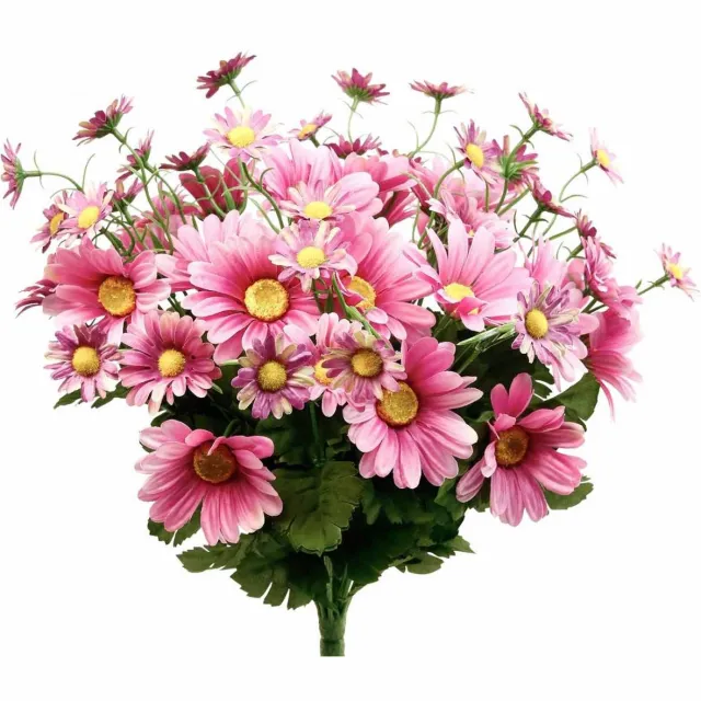Viana Kunstmadeliefjes boeket kunstbloemen roze 44cm