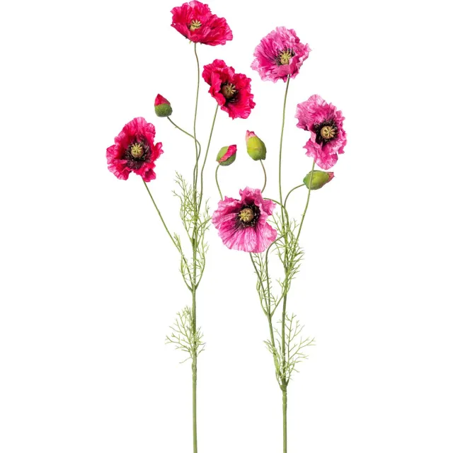Flourify , Maanbloem - set van 2, levering vanaf 3 keer - kunstbloem - kunstplant - mix van roze tinten - 90 cm