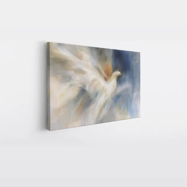 Saammp Canvas Schilderij - Abstracte Vogel in Vlucht - Abstract - 150x100 - Foto op canvas - Wanddecoratie - Muurdecoratie Woonkamer - Slaapkamer decoratie - Canvas Print Multicolor