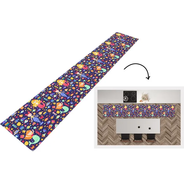 KitchenYeah Keukenloper - Keukenmat - Zeemeermin - Vissen - Patronen - Keuken vloerkleed Multicolor