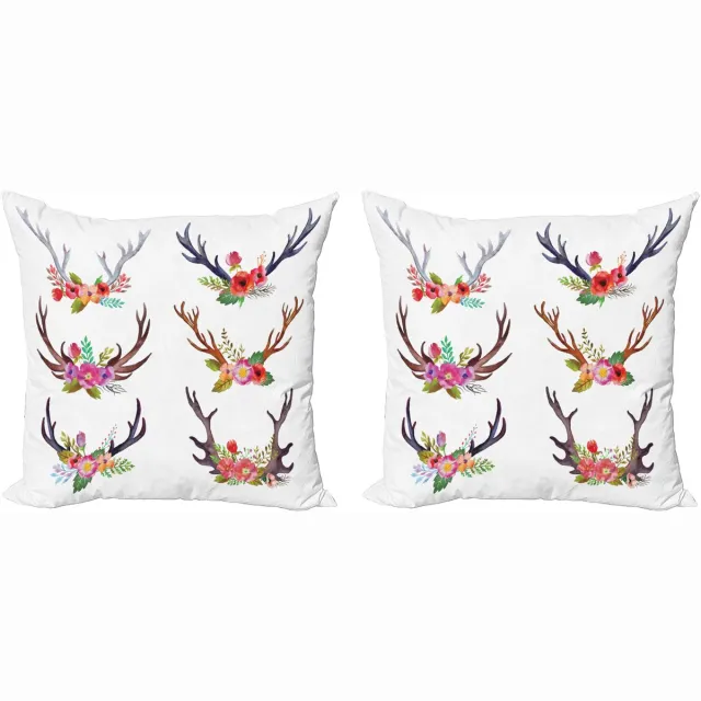 ABAKUHAUS Decoratieve kussenhoes met geweimotief, 2 stuks, modern accent, dubbelzijdige digitale print, 40x40 cm, meerkleurig