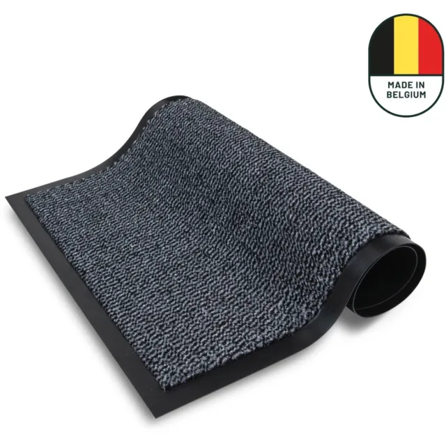 Studio M Deurmat - Deurmat Binnen - Droogloopmat - 90x150 cm - Classic - Grijs - Schoonloopmat - Deurmat binnen antislip - Gemaakt in België