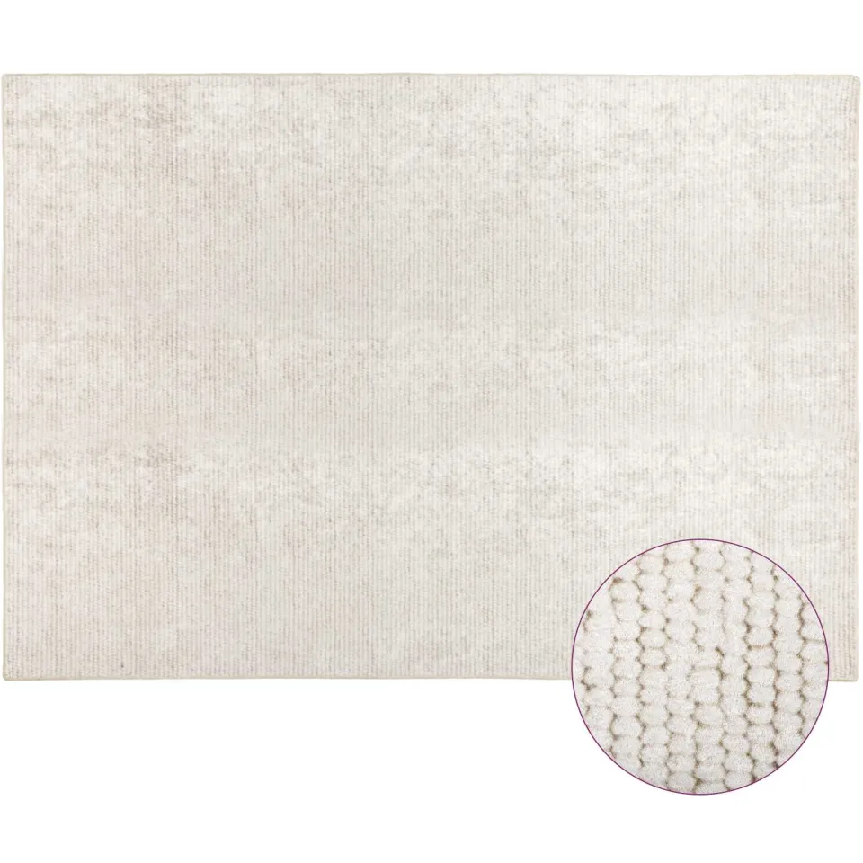 vidaXL Vloerkleed Crèmekleurig 160 x 230 cm 100% Polyester 3 mm