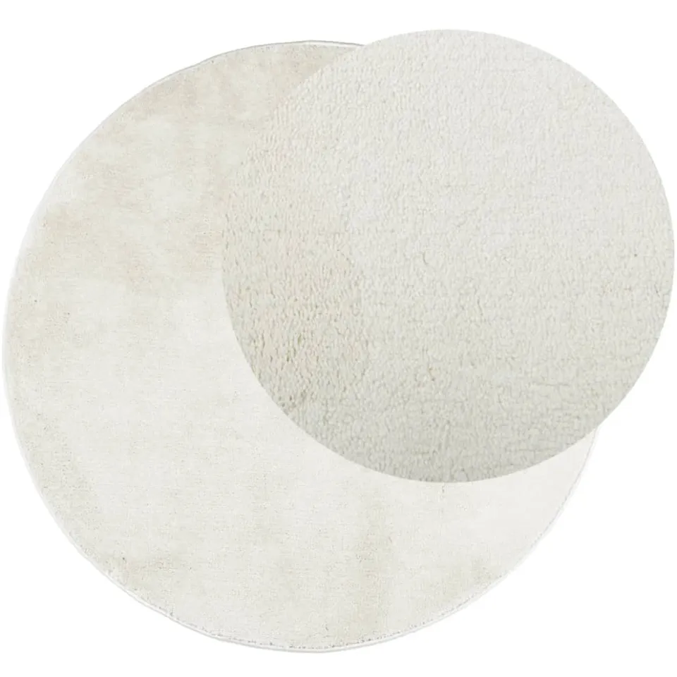 vidaXL Vloerkleed OVIEDO laagpolig Ø 120 cm crèmekleurig