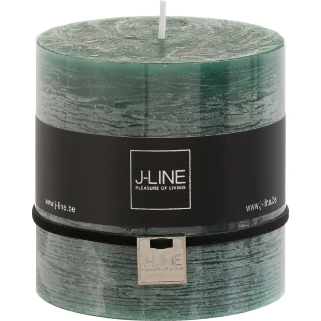 J-Line cilinderkaars - donkergroen - 65U - 6 stuks