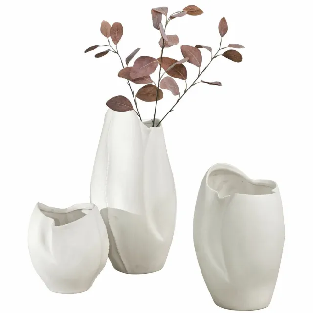 Loberon Vaas set van 3 Kazimad wit