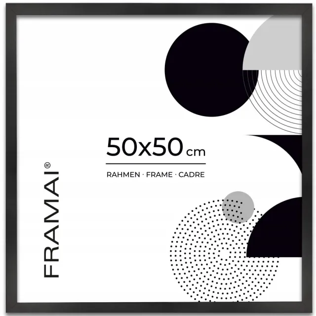 FRAMAI Merkloze Zwarte Fotolijst 50x50 cm - Elegant en Duurzaam Black