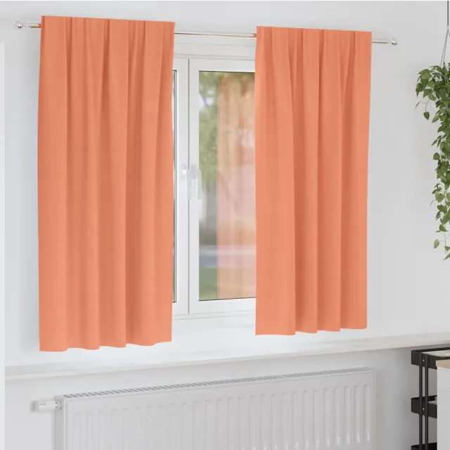 vidaXL Zwart-out Gordijnen met Ringen 2 st Terracotta 175 x 140 cm