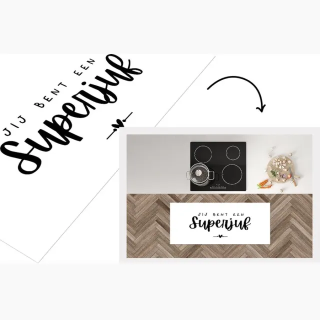 KitchenYeah Keukenloper - Loper keuken - Jij bent een superjuf - Spreuken - Quotes - Juf - Keukenloper vinyl Multicolor