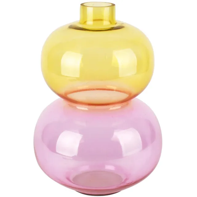 dekoratief Deco vaas 'Sweet Sunset', roze/oranje, glas, 19x19x28cm | A258384
