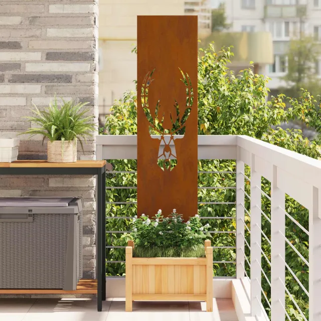 vidaXL Tuin Privacy Screen Roestig 32 x 140 cm weervast staal Bruin