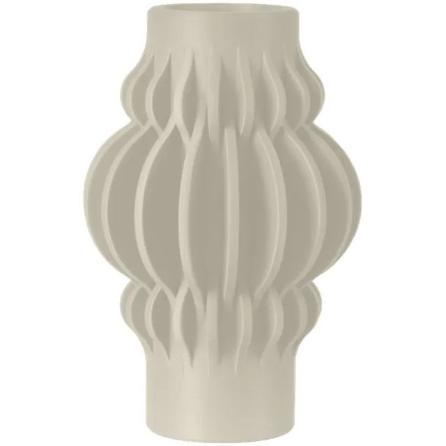 Layvo VESPER Vaas - Crème - D17 x H25 cm - droogbloemen vaas - organische vaas - gerecycled plastic