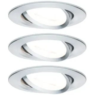 Paulmann Inbouwspot Led Nova Rond Kantelbaar 3-stapdim Aluminium 51mm Gu10 3x6,5w Zilver