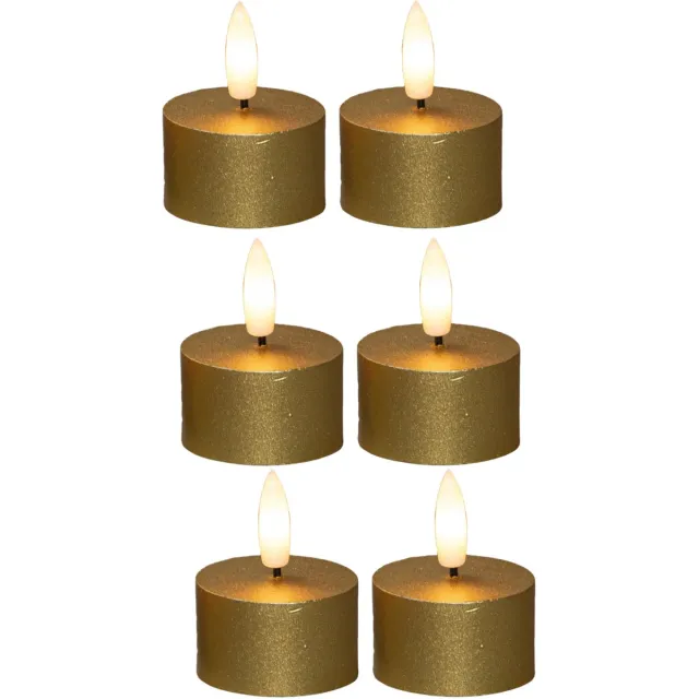 Anna's Collection LED theelichtjes/waxinelichtjes - 6x st - goud - D4 x H5 cm Goudkleurig
