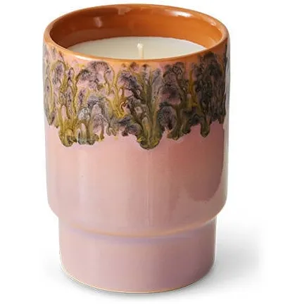 HKLIVING geurkaars 70s ceramics - Miami roze/bruin