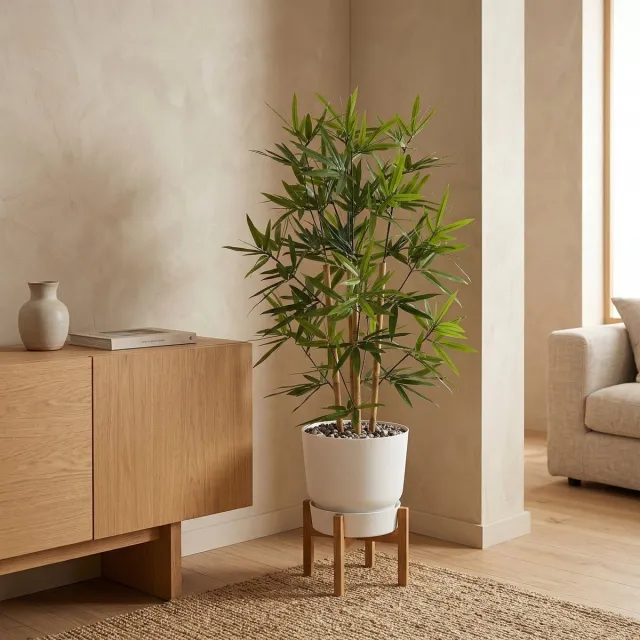 Florafy Kunstplant Bamboe 91cm - Kunstplanten voor binnen - Onderhoudsvrij Groen