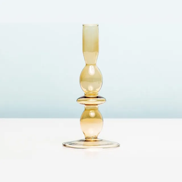 Present Time PresentTime Glass Art Rings Kandelaar - Medium/zand Beige