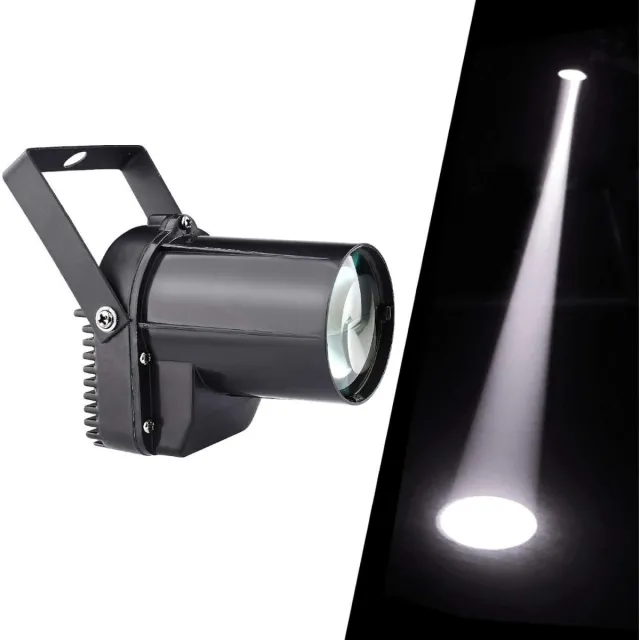 SSTRWGOOD 3W LED schijnwerpers - Gemotoriseerde LED schijnwerpers - Geschikt voor discoballen en spiegelbollen - Zwarte behuizing, wit licht