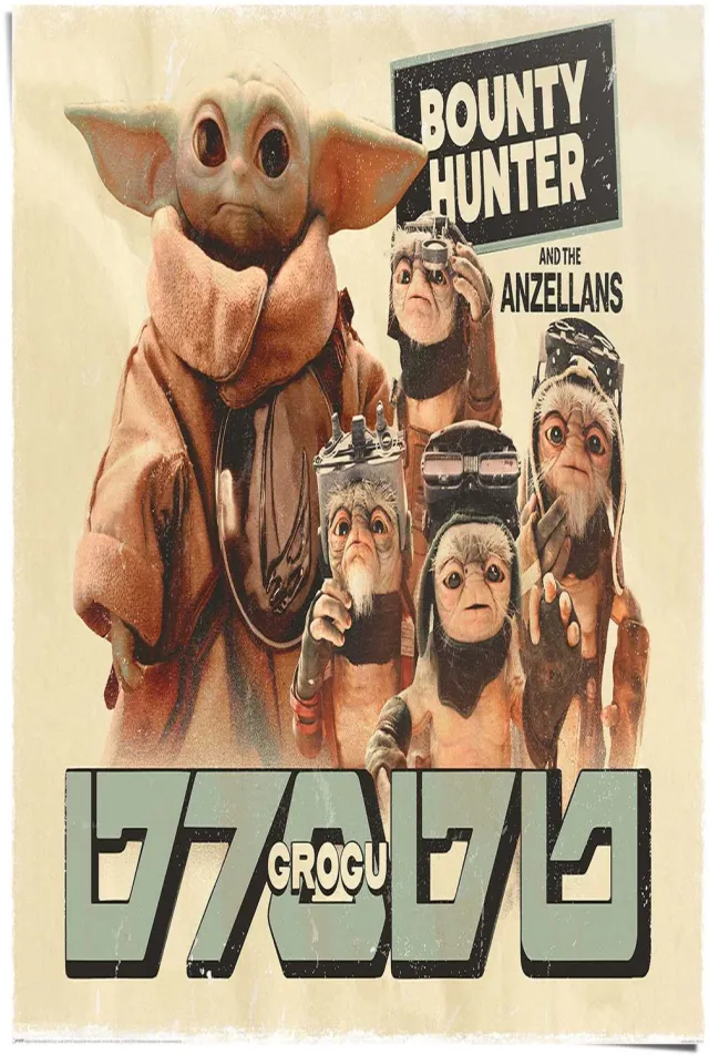 Reinders Poster Film & TV The Mandalorian and Grogu - Bounty Hunter 91,5 x 61 glanzend gestreken papier Beige