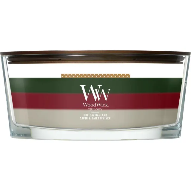 Woodwick Trilogy Holiday Garland Ellipse Geurkaars - 50 branduren Meerkleurig