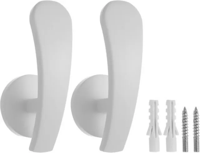 FSW-Products Gordijnhaken | 2 stuks | Gordijn Embrasse | Wit | Met schroeven en pluggen | Ophanghaak | Kapstokhaak | Gordijnhaak | FSW-Products