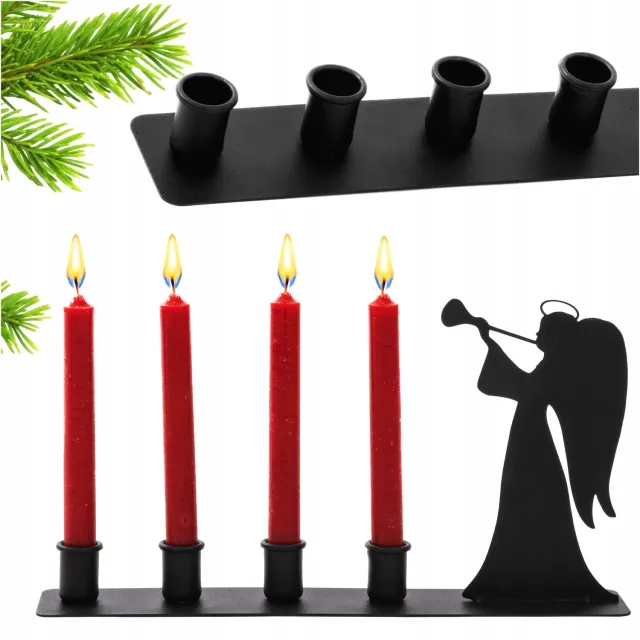 KAPAGA Merkloos Adventskaarsenhouder Metaal met Engel - 38cm
