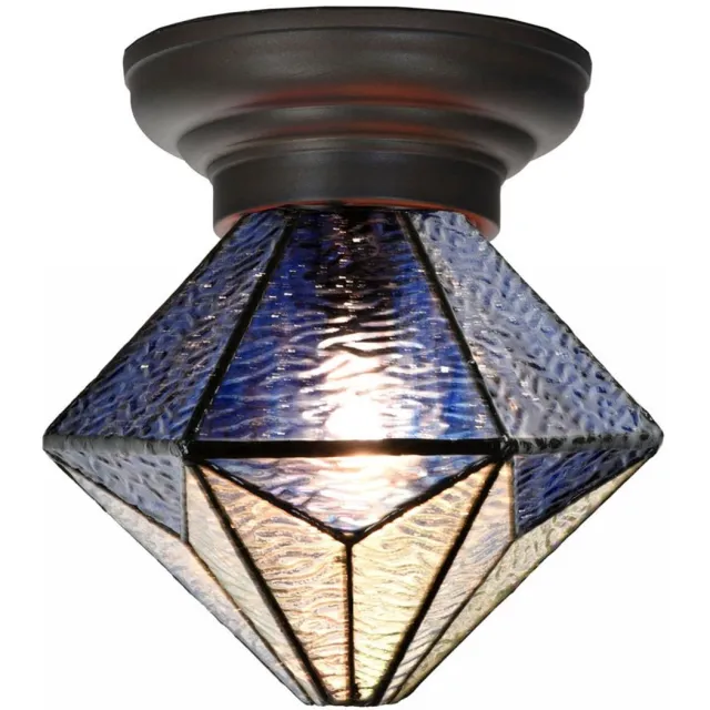 Coloured by Art Tiffany Plafonnière Akira Blue - Art Deco Trade Blauw