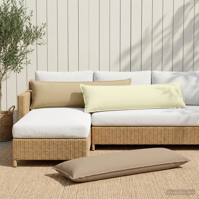 vidaXL Plaid kussen HOUTEN Beige 40 x 145 cm Polyester