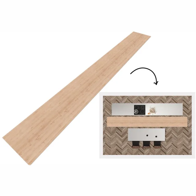 KitchenYeah Keukenloper 480x60 cm - Keukenmat vinyl Hout - Patronen - Planken - Keukenmatten loper - Keuken vloerkleed tapijt Hout - Planken