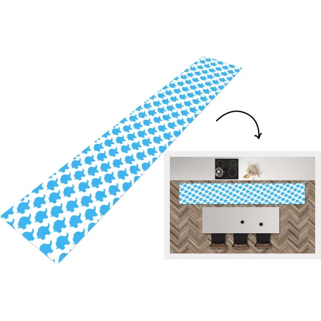 KitchenYeah Keukenloper - Keukenmat - Blauw - Olifant - Design - Keuken vloerkleed Multicolor