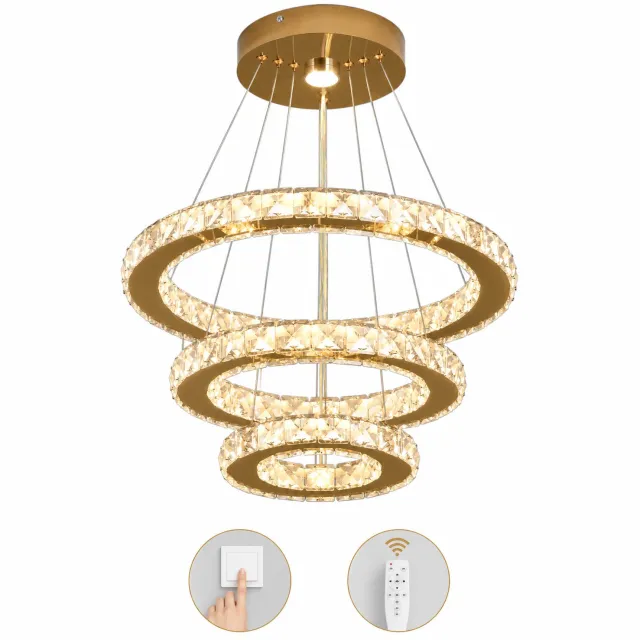 MC Select Kristallen Kroonluchter - Plafondlamp - Woonkamer - Led - Goud