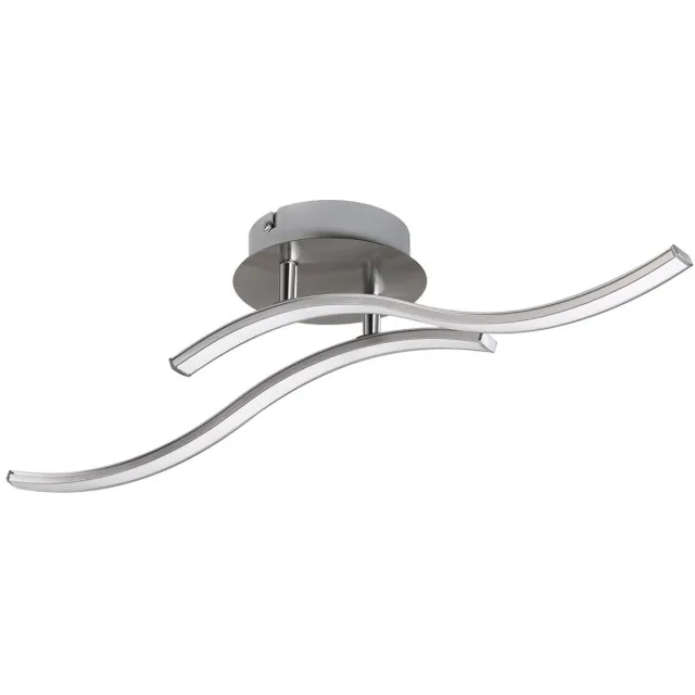 Monzana LED Plafondlamp Ny Bolge - Lamp - Verlichting, 2 Flexibele Armen satijn nikkel