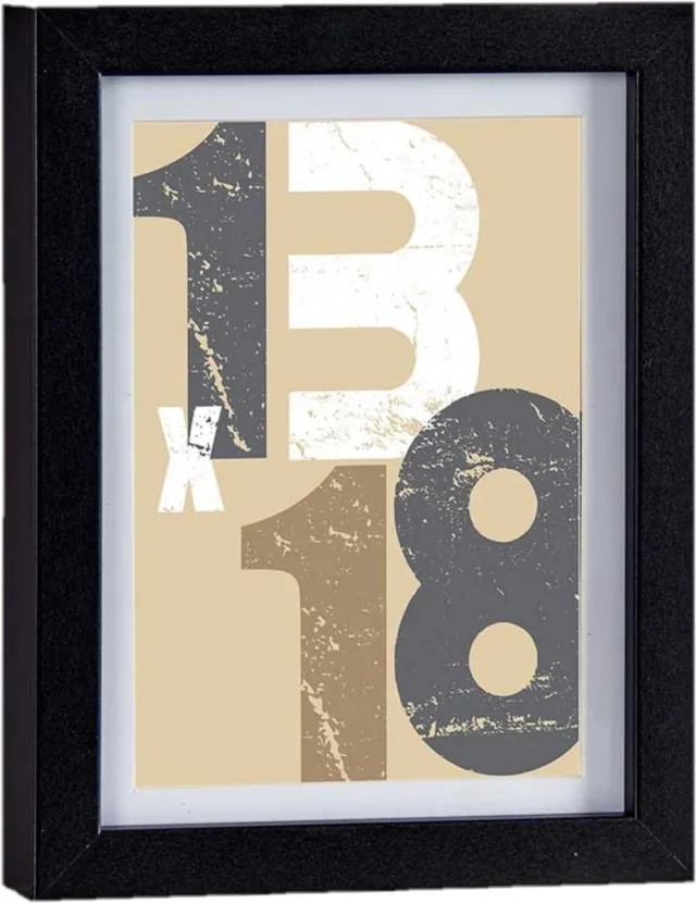 Arte r Houten fotolijst - zwart - 15 x 20 cm - fotolijstje - met passe-partout - decoratie