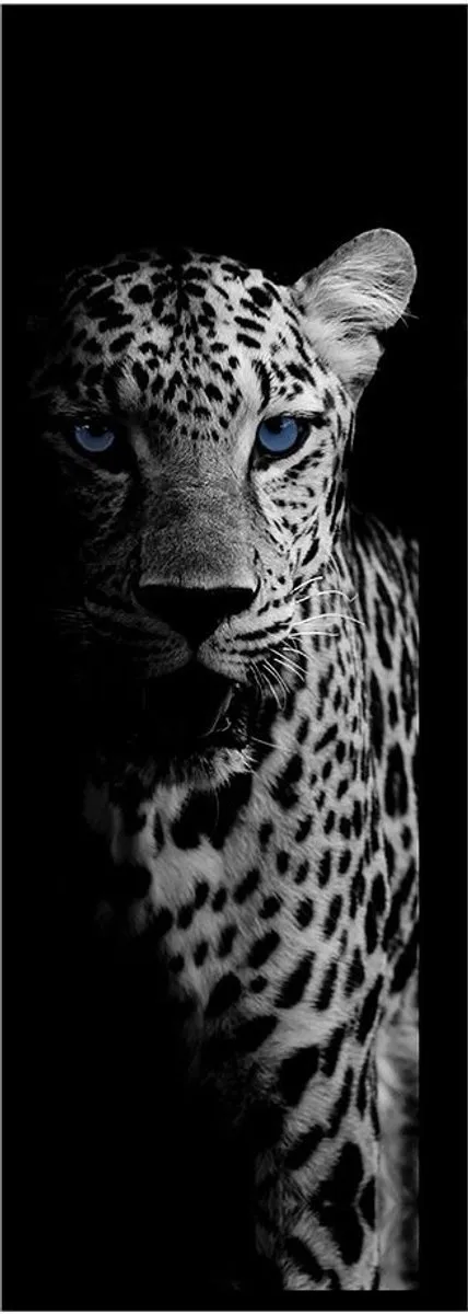 Vica International Deurmat Cheetah antraciet/blauw - 50x150 cm