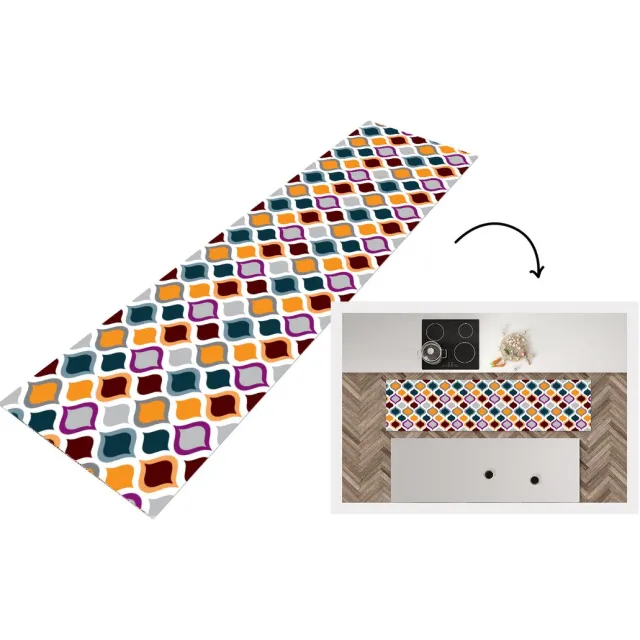 KitchenYeah Keukenloper - Keukenmat vinyl Retro - Lijn - Patroon - Keukenmatten loper - Keuken vloerkleed tapijt, foto 6