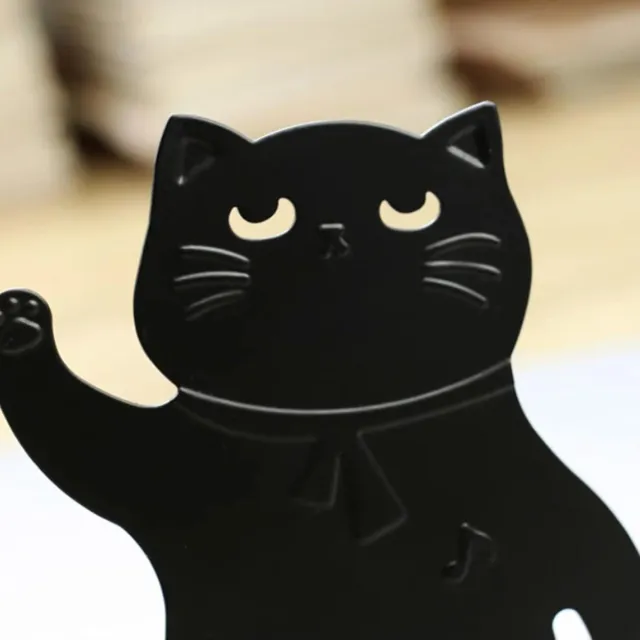 Nevolis Bookends Bookshelf, Cat Bookend Supports - Rounded Corners Design - Decorative Animals Metal Bookend . multi color