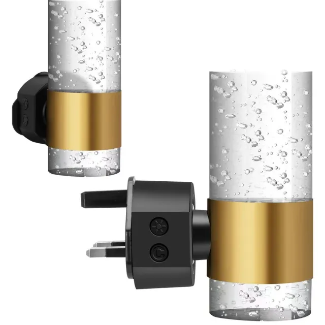 longziming Acryl Nachtlamp - Cylinder Lamp - Inbouwverlichting - Automatische Dageraadsensor - Acryl Met Gepolijste Ring - Warmwit 3000K Licht - Oogvriendelijke Sfeerverlichting - 1 Stuk goud