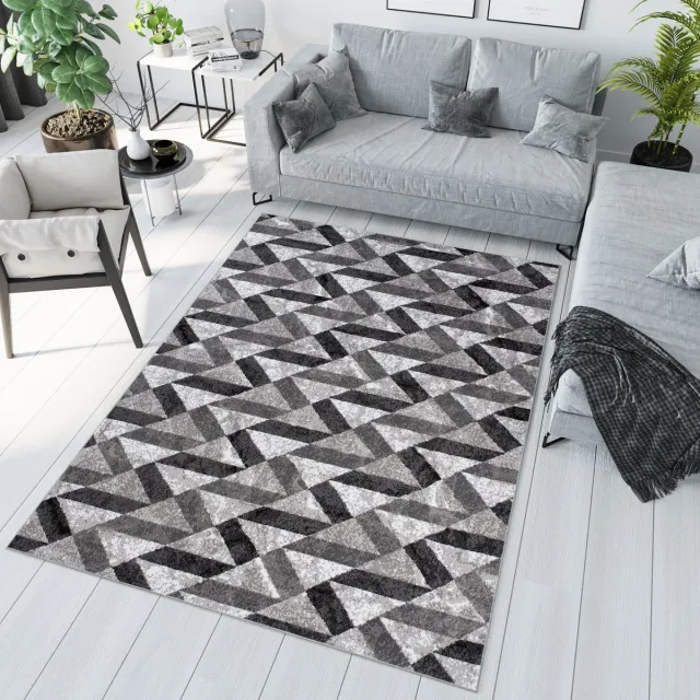 Tapiso Maya Vloerkleed Grijs Zwart Woonkamer Abstract Tapijt Maat- 180x250