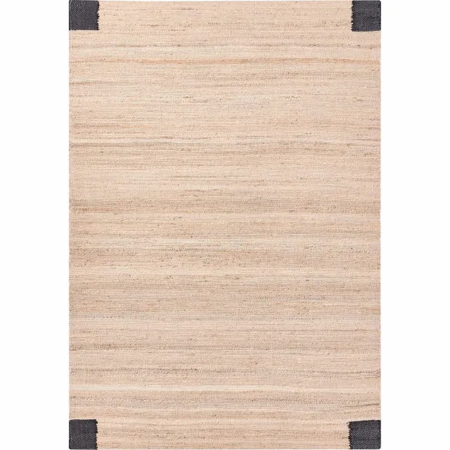 Beliani AMRAVATI - Vloerkleed - Beige/Zwart - 160 x 230 cm - Jute