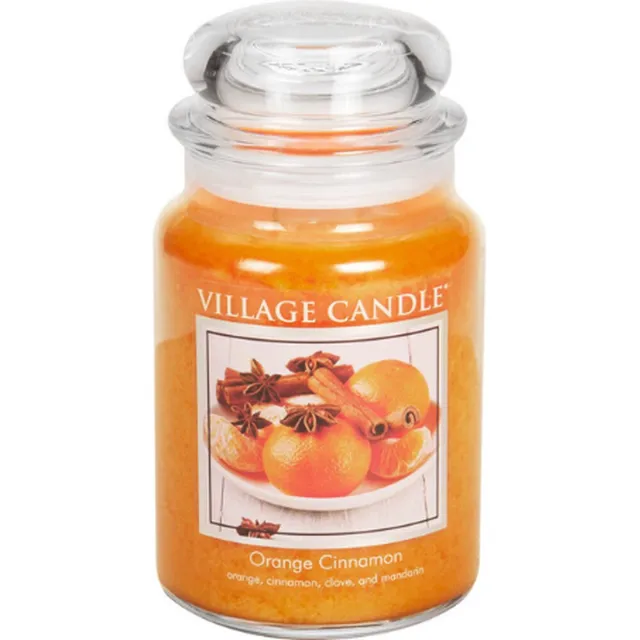 village candle Large Jar Orange Cinnamon Oranje