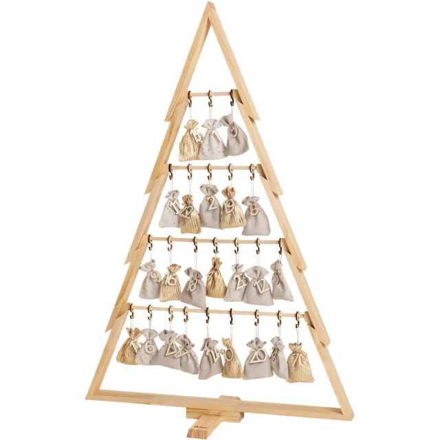 howa Groot Decoratieve Houten Kerstboom met Adventskalender – Stijlvolle Adventsdecoratie en Kerstkalender in één 8808