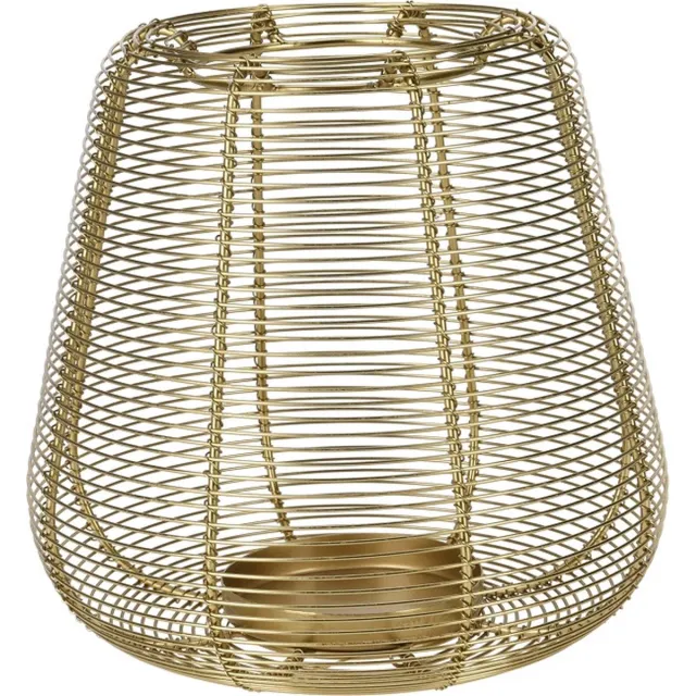 H&S Decoration Lantaarn -windlicht - goudkleurig - kaarsenstandaard - woondecoratie - goud