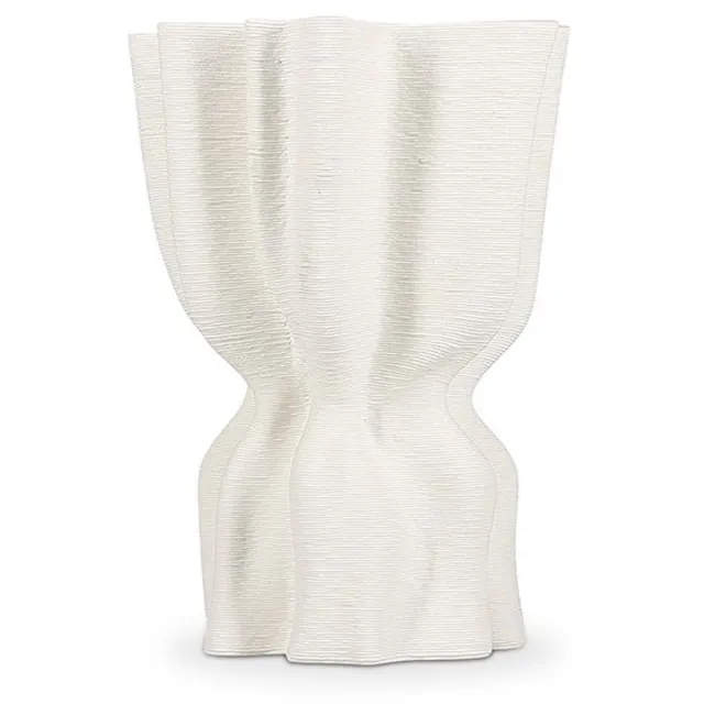 SP Collection Vaas 17x13,5xH22cm draped white Vea Wit